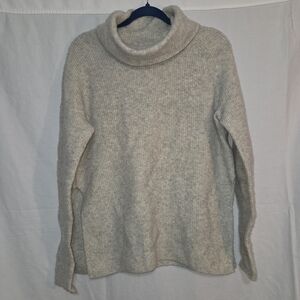 Community Small Wool/Yak Blend Cream Oversized Knit Split Hem Sweater